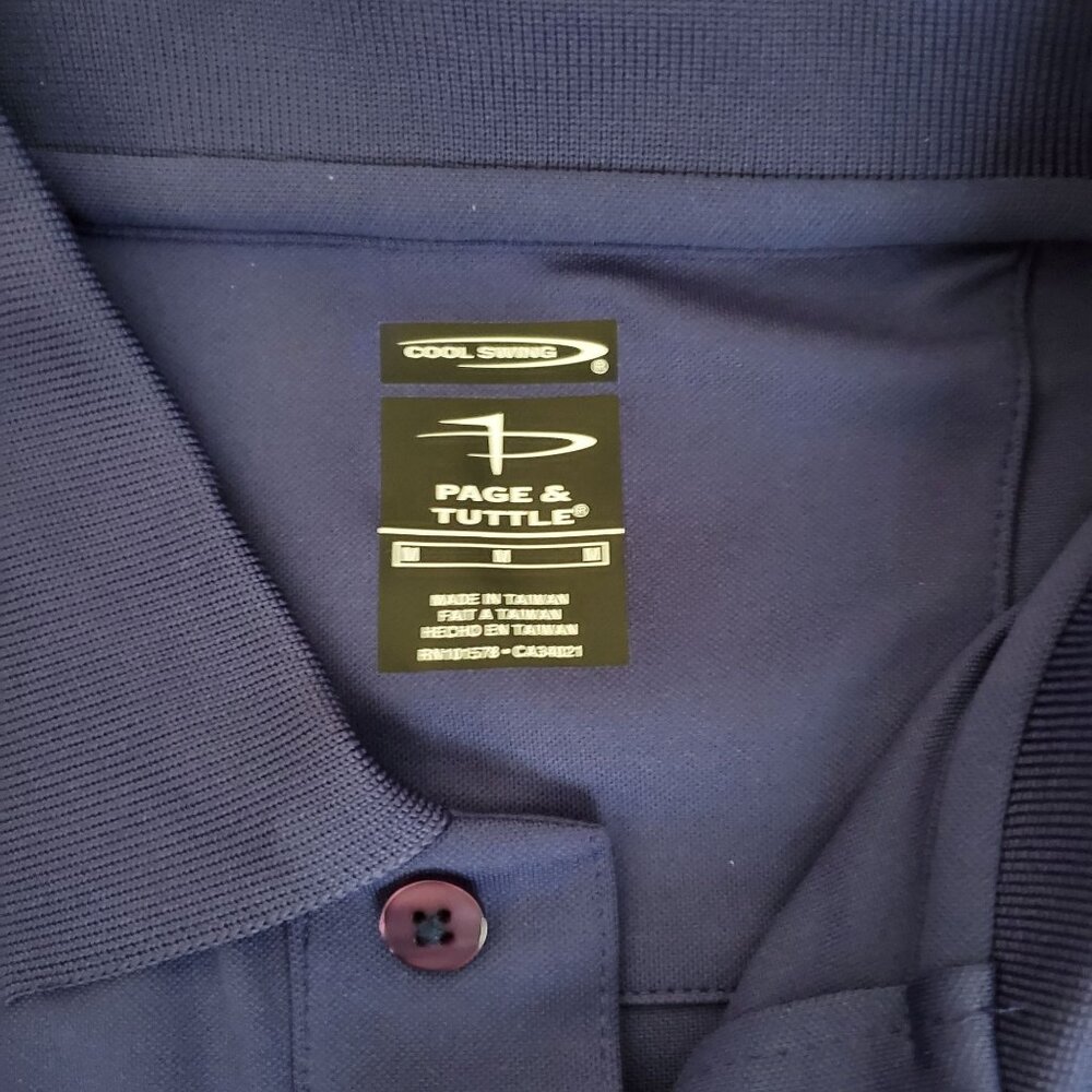 Page & Tuttle Men's Cool Swing Long Sleeve Golf Shirt Blue Size Medium - Picture 4 of 11
